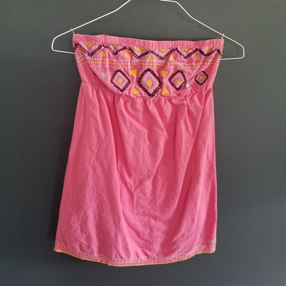 Billabong | Strapless Embroidered Mini Dress